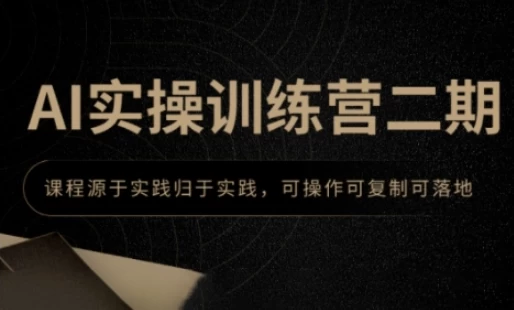 AI实操训练营二期，课程源于实践归于实践，可操作可复制可落地（2.0G）