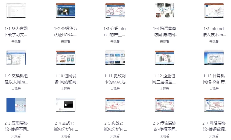 华为认证网络工程师（HCIA）-路由交换视频教程（206节）（5.4G）