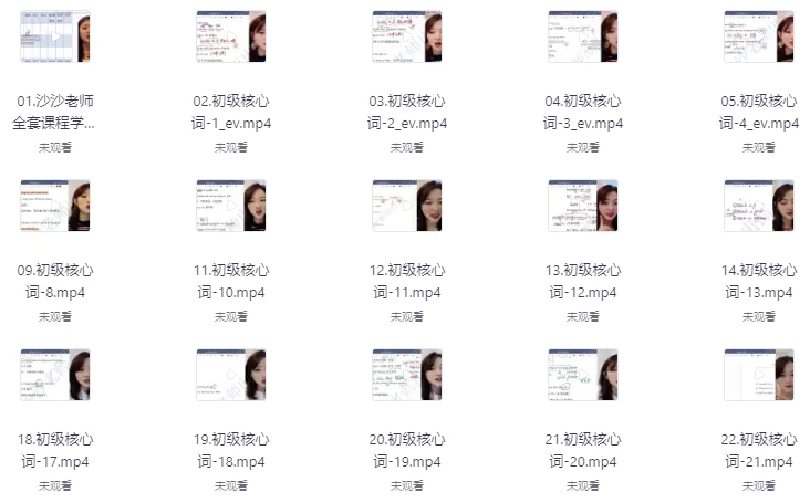 沙沙老师 单词+语法 初级二合一(341节)(78.8G) 沙沙老师 单词+语法 初级二合一(341节)(78.8G)