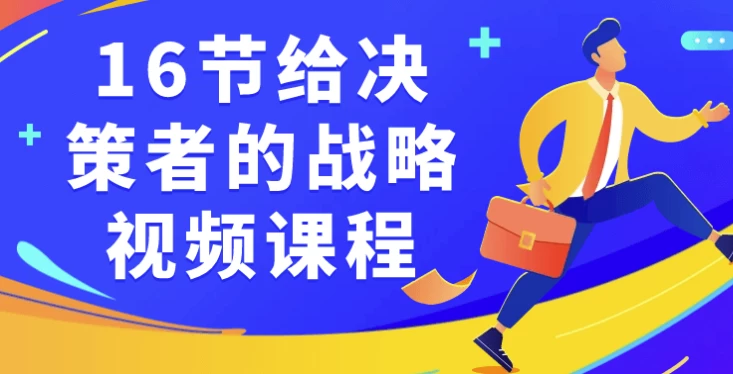 [战略/管理] 16节给决策者的战略视频课程（1.9G）