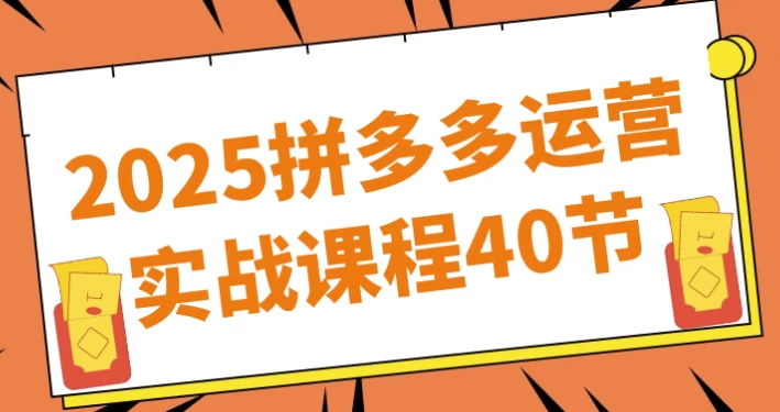 [拼多多/运营] 2025拼多多运营实战课程40节（5.4G）