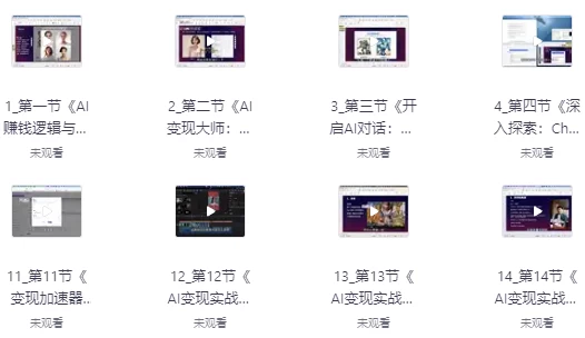 [AI/副业] AI全域变现实战营，手把手带你赚到副业第1桶金（13.7G）