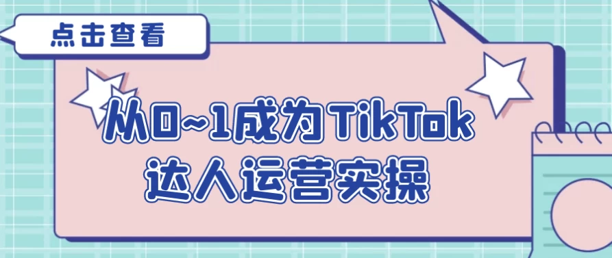 [TikTok/短视频] 从0~1成为TikTok达人运营实操（3.9G）