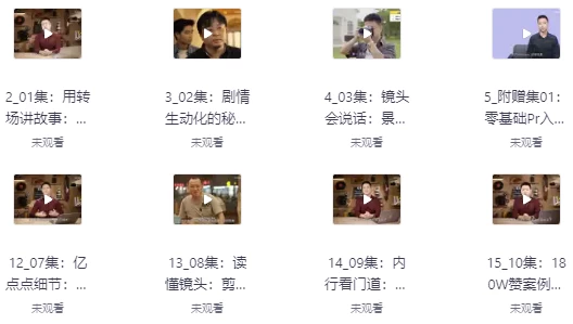 [剪辑] 剪辑实战训练营（完结）（17.9G）