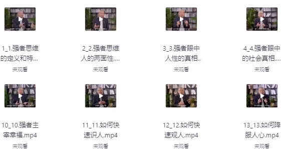 [思维] 洞悉社会真相 分清强者思维（7.4G）