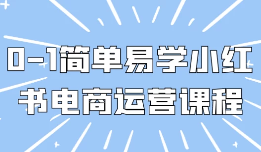 [小红书/电商] 0-1简单易学小红书电商运营课程（1.9G）
