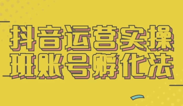 [抖音/短视频] 抖音运营实操班账号孵化法（623.1M）