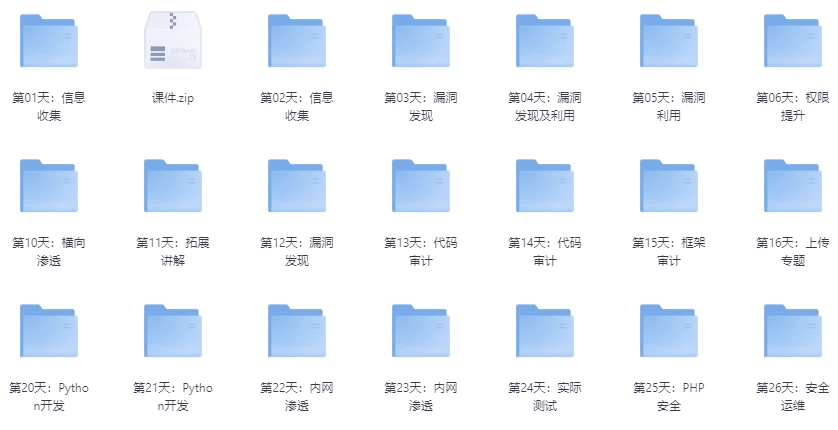 [安全培训/小迪安全培训] 小迪安全培训视频教程 - 带源码课件（60.8G）
