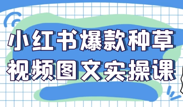[图文/小红书] 小红书爆款种草视频图文实操课（5.8G）