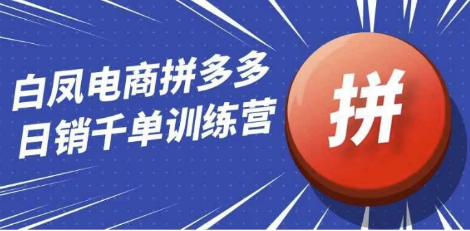 [拼多多/电商] 白凤电商拼多多日销千单训练营（4.5G）