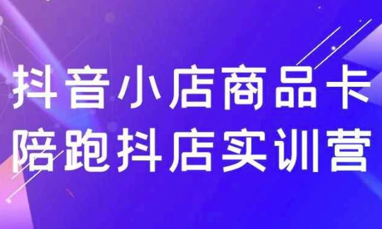 [抖店/抖音] 抖音小店商品卡陪跑抖店实训营（1.1G）