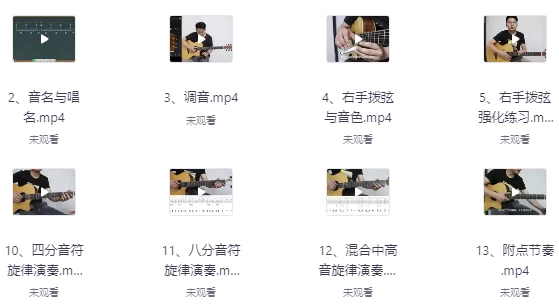 [乐器/吉他] 吉他零基础系统教程，从入门到大师级（12.6G）