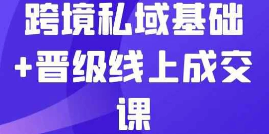 [私域] 跨境私域基础+晋级线上成交课（2.1G）