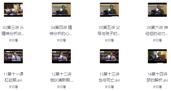 [精神/精神分析] 曾奇峰老师的精神分析课程（39.8G）