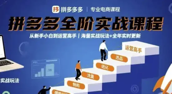 [拼多多/电商] 大炮拼多多全阶实战课程，从新手小白到运营高手，海量实战玩法+全年实时更新【2025年9月更新】（2.2G）