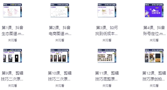 [带货/抖音] 抖音好物带货实操课程（9.2G）