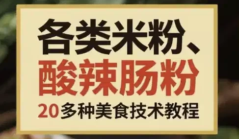 [米粉/美食] 各类米粉、肠粉、酸辣粉类20多种美食技术教程（21.3G）