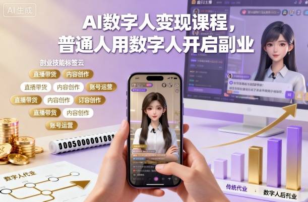 AI数字人变现课程,普通人用数字人开启副业 AI数字人变现课程,普通人用数字人开启副业