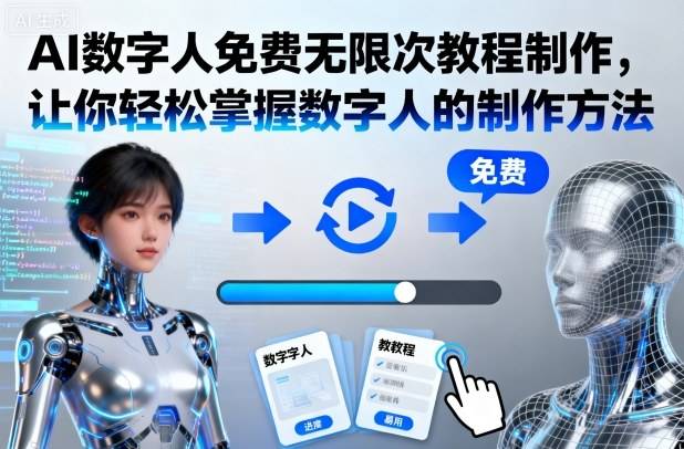 AI数字人免费无限次教程制作,让你轻松掌握数字人的制作方法 AI数字人免费无限次教程制作,让你轻松掌握数字人的制作方法