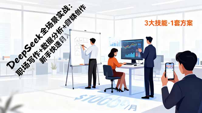 DeepSeek全场景实战:职场写作+数据分析+自媒体创作,新手快速月入过万 DeepSeek全场景实战:职场写作+数据分析+自媒体创作,新手快速月入过万