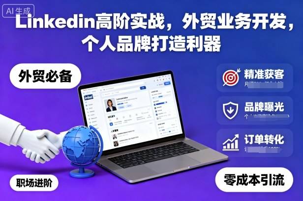 Linkedin高阶实战,外贸业务开发,个人品牌打造利器 Linkedin高阶实战,外贸业务开发,个人品牌打造利器
