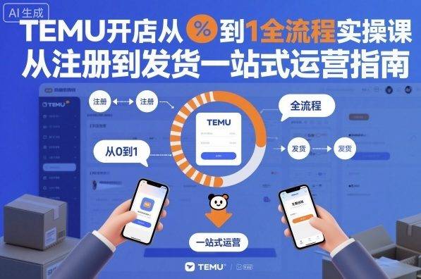 TEMU开店从0到1全流程实操课,从注册到发货一站式运营指南 TEMU开店从0到1全流程实操课,从注册到发货一站式运营指南
