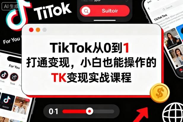 TikTok从0到1打通变现,小白也能操作的TK变现实战课程 TikTok从0到1打通变现,小白也能操作的TK变现实战课程