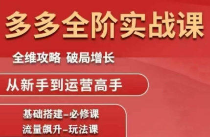 大炮·拼多多全阶实战课程(更新10月) 大炮·拼多多全阶实战课程(更新10月)