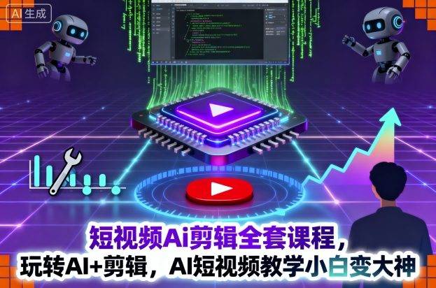 短视频Ai剪辑全套课程,玩转AI+剪辑,AI短视频教学小白变大神 短视频Ai剪辑全套课程,玩转AI+剪辑,AI短视频教学小白变大神