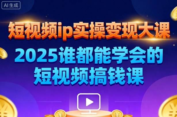 短视频ip实操变现大课,7月26-27日广州站线下课,2025谁都能学会的短视频搞钱课 短视频ip实操变现大课,7月26-27日广州站线下课,2025谁都能学会的短视频搞钱课