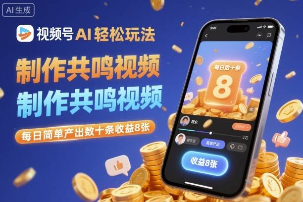 视频号AI轻松玩法,制作共鸣视频,每日简单产出数十条收益8张 视频号AI轻松玩法,制作共鸣视频,每日简单产出数十条收益8张