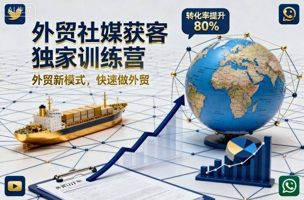 外贸社媒获客独家训练营,外贸新模式,快速做外贸 外贸社媒获客独家训练营,外贸新模式,快速做外贸