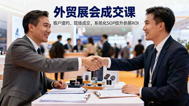 外贸展会成交课,含目标制定、客户邀约、现场成交,系统化SOP提升参展ROI 外贸展会成交课,含目标制定、客户邀约、现场成交,系统化SOP提升参展ROI