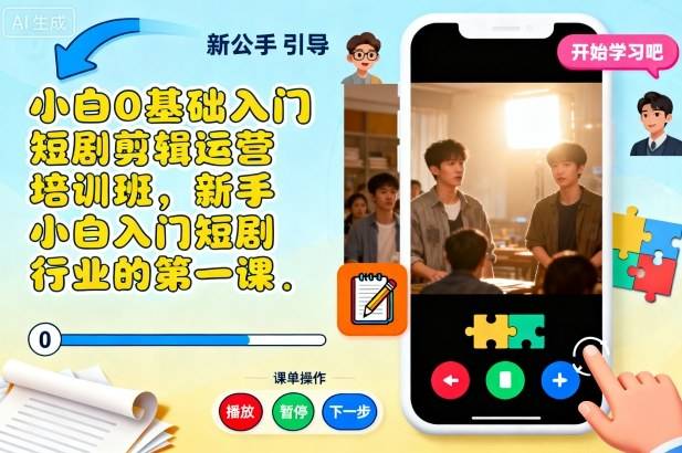 小白0基础入门短剧剪辑运营培训班,新手小白入门短剧行业的第一课 小白0基础入门短剧剪辑运营培训班,新手小白入门短剧行业的第一课