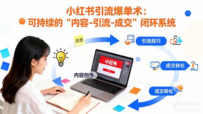 小红书引流爆单术:构建一套低成本 可持续的“内容-引流-成交”闭环系统 小红书引流爆单术:构建一套低成本 可持续的“内容-引流-成交”闭环系统