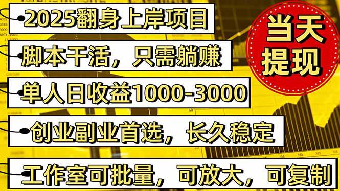 2025翻身上岸项目脚本干活,内部客户经理内部开号,单人日收益1000-300… 2025翻身上岸项目脚本干活,内部客户经理内部开号,单人日收益1000-300…