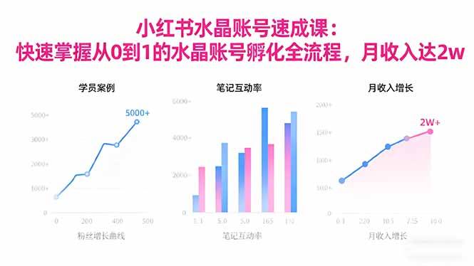 2025小红书水晶账号速成课:快速掌握从0-1水晶账号孵化全流程,月收入达2w 2025小红书水晶账号速成课:快速掌握从0-1水晶账号孵化全流程,月收入达2w