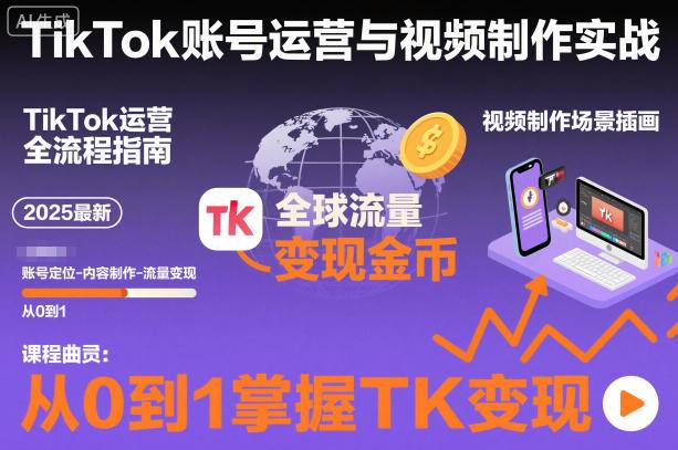 2025最新TikTok账号运营与视频制作实战全流程,从0到1掌握TK变现(含11月最新TK搬运技术) 2025最新TikTok账号运营与视频制作实战全流程,从0到1掌握TK变现(含11月最新TK搬运技术)