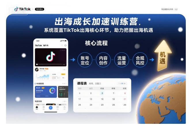 出海成长加速训练营,系统覆盖TikTok出海核心环节,助力把握出海机遇(更新) 出海成长加速训练营,系统覆盖TikTok出海核心环节,助力把握出海机遇(更新)