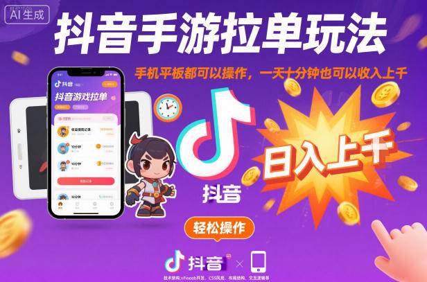 抖音手游拉单玩法