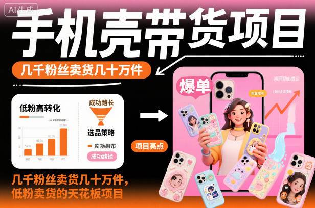 手机壳带货项目,几千粉丝卖货几十万件,短视频低粉卖货的天花板项目 手机壳带货项目,几千粉丝卖货几十万件,短视频低粉卖货的天花板项目