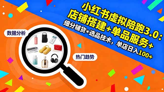 小红书虚拟陪跑3.0:店铺搭建+单品服务+细分铺货+选品技术,单店日入100+ 小红书虚拟陪跑3.0:店铺搭建+单品服务+细分铺货+选品技术,单店日入100+