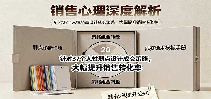 销售心理深度解析：针对37个人性弱点设计成交策略，大幅提升销售转化率！