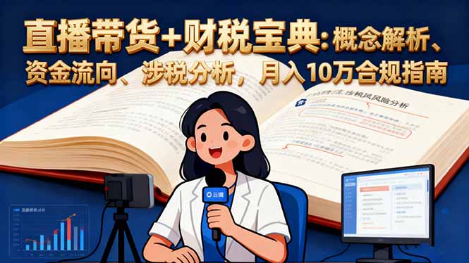 直播带货+财税宝典:概念解析、资金流向、涉税分析,月入10万合规指南 直播带货+财税宝典:概念解析、资金流向、涉税分析,月入10万合规指南