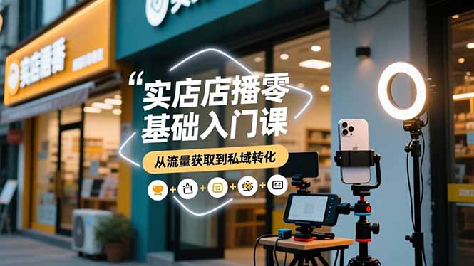 实体店播零基础入门课,实体店+短视频+直播+微信生态+私域社群,从流量获取到私域转化 实体店播零基础入门课,实体店+短视频+直播+微信生态+私域社群,从流量获取到私域转化