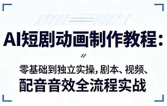 [AI/剧本/动画/短剧] AI短剧动画制作入门：零基础到独立实操，剧本、视频、配音音效全流程实战 [706.0M]